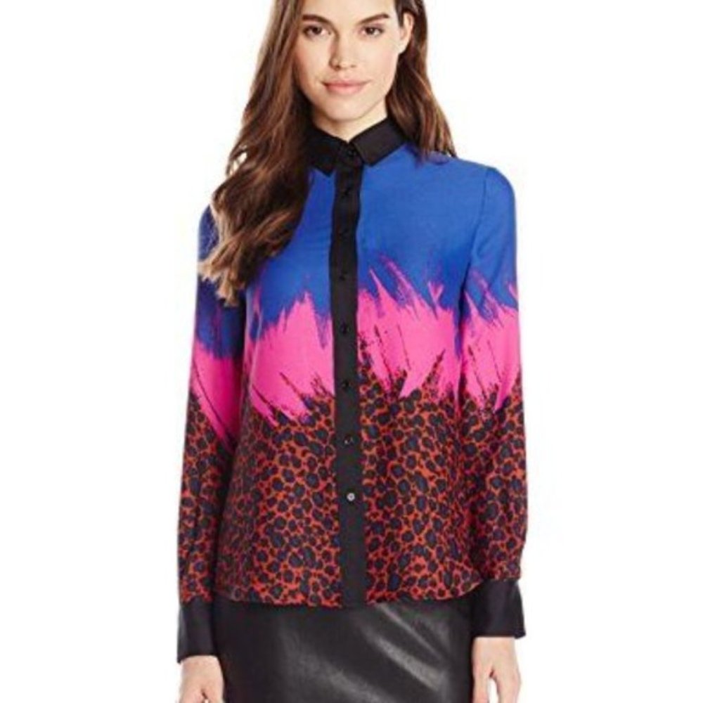 ANNE KLEIN | Multicolour Long Sleeve Blouse | Size 16